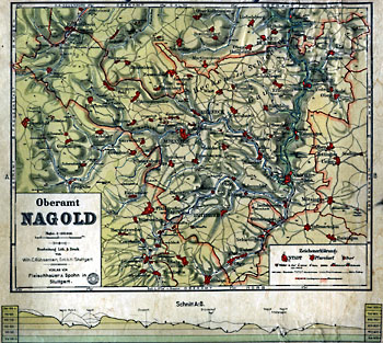 Karte des Oberamts Nagold